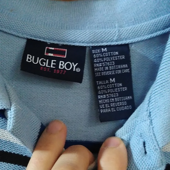 🆕 Vintage Bugle Boy Blue Stripe Shirt Size M New With Tags - Picture 2 of 8